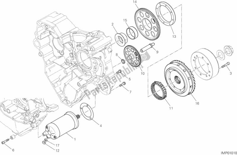 All parts for the Electric Starting And Ignition of the Ducati Diavel Xdiavel Sport Pack Brasil 1260 2018